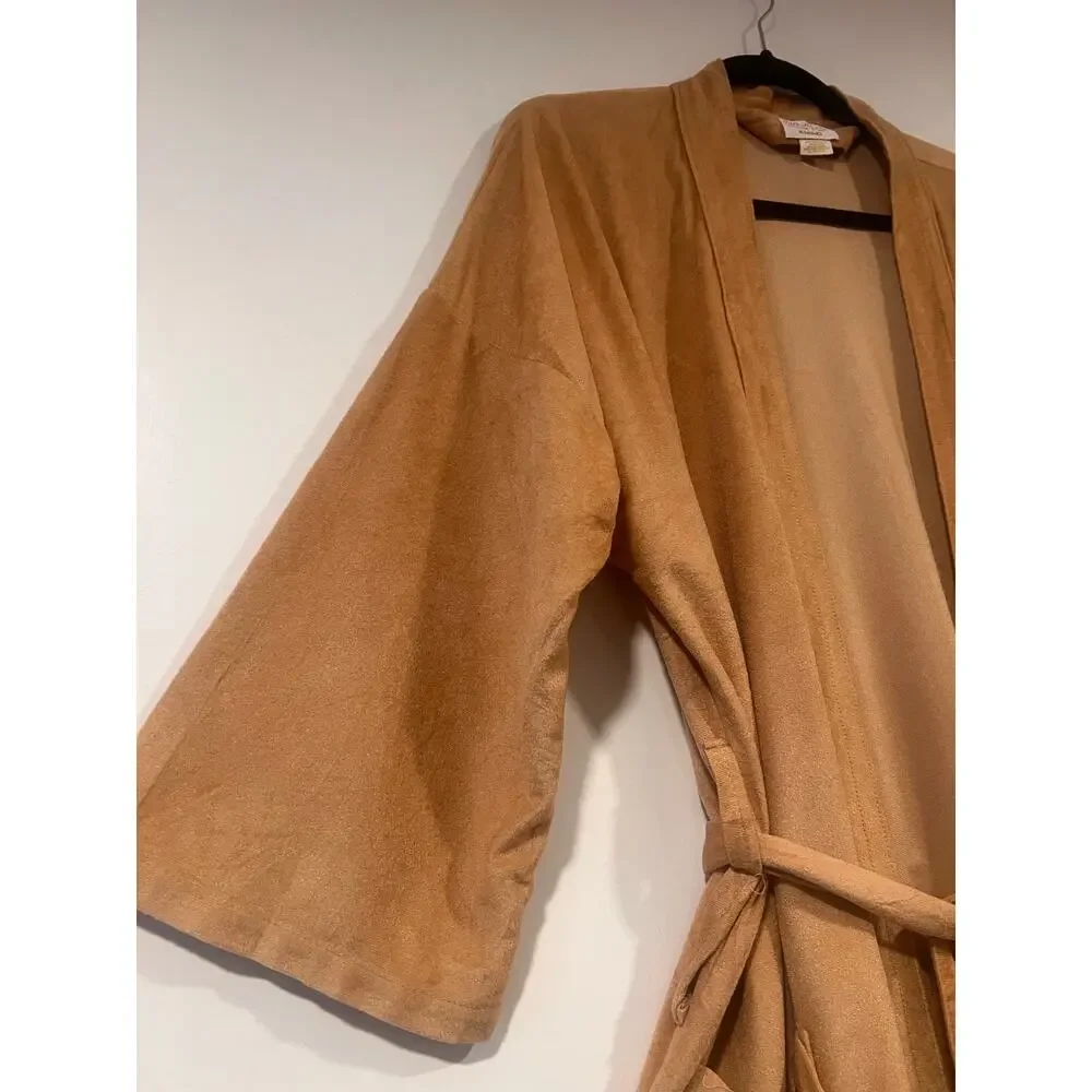Vintage Enro Idle Hour Tan Terry Cloth Belted Robe One Size